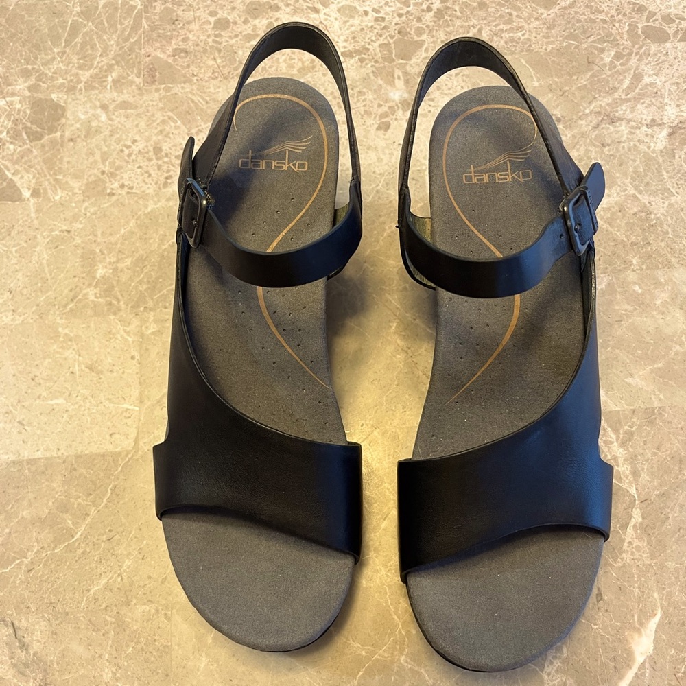 Dansko Women's Leather Tasha Clogs Shoes in Black EU Size 40 US Size 9.5 - 10